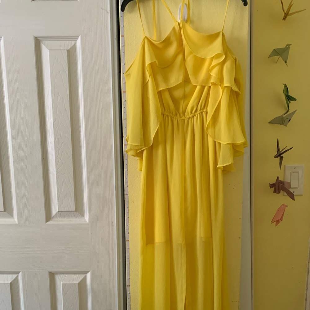 Yellow XOXO Ruffled Off The Shoulder Dress